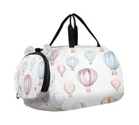 SKYSHU Hot Air Balloons - Bolsa grande impermeable para fin de semana, correa de hombro desmontable, bolsa de gimnasio con compartimento para zapatos y bolsillo húmedo
