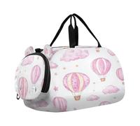 SKYSHU Hot Air Balloons - Bolsa grande impermeable para fin de semana, correa de hombro desmontable, bolsa de gimnasio con compartimento para zapatos y bolsillo húmedo