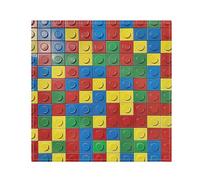 SKYSHU Juego de 1 servilletas de tela de bloque coloridas, reutilizables, lavables, servilletas de mesa de gran tamaño para familia, boda, cena, fiesta, decoración del hogar, 20 pulgadas