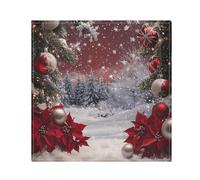 SKYSHU Juego de 1 servilletas de tela de bola de Navidad, reutilizables, lavables, servilletas de mesa de gran tamaño para familia, boda, cena, fiesta, decoración del hogar, 20 pulgadas