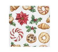 SKYSHU Juego de 1 servilletas de tela de galletas de Navidad, reutilizables, lavables, servilletas de mesa de gran tamaño para familia, boda, cena, fiesta, decoración del hogar, 20 pulgadas