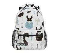 SKYSHU Mochila vikinga impermeable para libros, portátil, mochila de viaje con múltiples bolsillos, Barco vikingo, 16 x 11.4 x 6.9 Inch