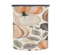 SKYSHU Recipientes herméticos de almacenamiento de alimentos de calabaza de Acción de Gracias de 900 ml, botes de café de acero inoxidable con tapa de bloqueo al vacío para organización de cocina