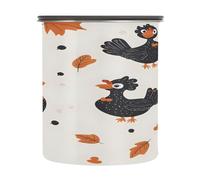 SKYSHU Recipientes herméticos de almacenamiento de alimentos de pavo de Acción de Gracias, 900 ml, botes de café de acero inoxidable con tapa de bloqueo al vacío para organización de cocina, grano de
