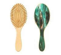 SKYSHU Shark - Cepillo de madera natural con cómodas cerdas de madera, cepillo ovalado para desenredar y peinar para mujeres, hombres y niños, todo tipo de cabello (cabello seco húmedo y dañado)