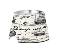 SKYSHU Treasure Map - Cuencos elevados para perros, prevención de la enfermedad de las vértebras, soporte elevado para perros y gatos con cuencos extraíbles de acero inoxidable, antideslizante a