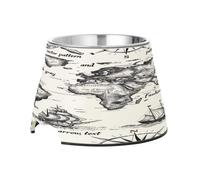 SKYSHU Treasure Map - Cuencos elevados para perros, prevención de la enfermedad de las vértebras, soporte elevado para perros y gatos con cuencos extraíbles de acero inoxidable, antideslizante a