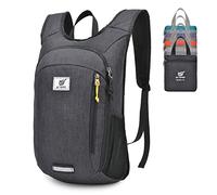 SKYSPER 10L Mochila Plegable Ultraligera Mochila de Viaje Mochilas de Marcha Pequeña Ahorra espacio para Hombre Mujer Viaje Excursiones Cortas Senderismo, negro