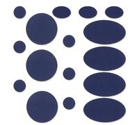 Skystuff Parches Plumas Adhesiva, 48 Piezas Parches para Reparar Plumíferos Autoadhesivos para Ropa - Impermeables Parch Ropa Chaqueta, Mochila, Pantalones, Saco De Dormir, Tienda,Azul Oscuro