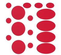 Skystuff Parches Plumas Adhesiva, 48 Piezas Parches para Reparar Plumíferos Autoadhesivos para Ropa - Impermeables Parch Ropa Chaqueta, Mochila, Pantalones, Saco De Dormir, Tienda,Rojo Oscuro