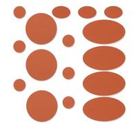 Skystuff Parches Plumas Adhesiva, 48 Piezas Parches para Reparar Plumíferos Autoadhesivos para Ropa - Impermeables Parch Ropa Chaqueta, Mochila, Pantalones, Saco De Dormir, Tienda,Café Claro