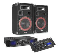 SkyTec Pack Completo de DJ 700 W con Bluetooth y USB - Mezclador Vonyx STM3030, Amplificador SkyTec SPL700 y Altavoces MAX XEN-3510 - Equipo de Sonido Profesional Listo para Usar