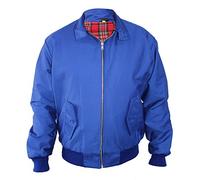 SKYTEX UK - Chaqueta Harrington clásica/retro/moderna/para ir en moto. 10 colores disponibles, tallas de la XS a la 8XL Azul azul cobalto XXXXL