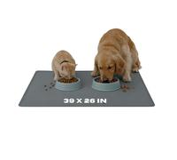 Skywin Alfombrilla de silicona para jaula de perro para mascotas, bandeja de 28 x 42 pulgadas, compatible con jaula de perro del medio oeste, forro de jaula de perro, gris