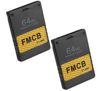 Skywin FMCB - Tarjeta de memoria gratuita McBoot v1.966 para PS2-2 Pack Plug and Play PS2 - Tarjeta de memoria de 64 GB PS2 ejecuta juegos en disco USB o disco duro