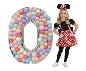 Skywin Marco de globo de número 0 plateado, marco de globo de mosaico de 65 pulgadas (5.42 pies), marco de globo número cero, números de cartón, números de mosaico deslumbrantes para globos, globo de