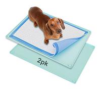 Skywin Soporte para almohadilla de orina - Soporte de silicona para cachorros sin derrames ni fugas, almohadilla segura de 30 x 23 pulgadas (30 x 23 pulgadas, paquete de 2, turquesa)