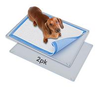 Skywin Soporte para almohadilla de orina - Soporte de silicona para cachorros sin derrames ni fugas, almohadilla segura de 30 x 23 pulgadas (30 x 23 pulgadas, paquete de 2, gris)