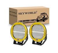 SKYWORLD 2 Pcs Faros Trabajo led Redondo, Amarillo 9 Pulgadas 23cm 294W Focos Led Tractor 12V, Spot lámpara Trabajo led para Off Road Camión Coche ATV UTE SUV 4x4, Faros antiniebla, 6000K Blanco
