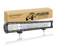 SKYWORLD 20 pulgadas 288W Barra de led 4x4, DC 12V-24V 6000K 7D LED barra de luz de conducción Punto de inundación Combo haz de luz de trabajo para Off Road Truck ATV UTV SUV 4WD