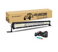 SKYWORLD 20 pulgadas 50 cm 180W Barra led 4x4 delgado, barras luminosas led con 12V Kit de cableado para off road coche camión tractor ATV SUV 4x4 todoterreno, faros de trabajo