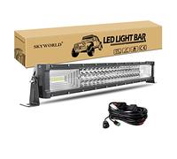SKYWORLD 22 Pulgadas 270 W Triple Fila Barra de luz LED de Trabajo Spot Flood Combo Beam con Conector DT Kit de arnés de cableado para Conducir vehículos Todo Terreno 4x4 Atvs Utvs Lámpara antiniebla