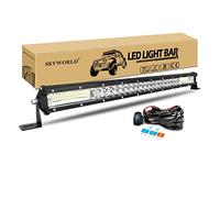 SKYWORLD 24 pulgadas 61 cm 216W Barra led 4x4 delgado, barras luminosas led con 12V Kit de cableado para off road coche camión tractor ATV SUV 4x4 todoterreno, faros de trabajo