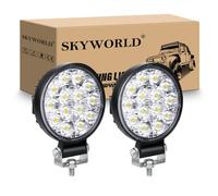 SKYWORLD 2x Faro de Trabajo Redondo, 3.2 Pulgadas 42W Mini Foco de Coche | 6000K Blanca, Impermeable, Spot Luz Conducción, Faros Antiniebla para 4x4 Off road Camión Tractor SUV ATV Todoterreno Barco