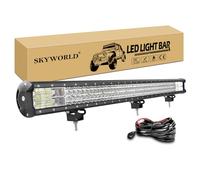 SKYWORLD 39 pulgadas 540W Barra de luz de trabajo de triple riga LED, haz combinado de punto de inundación DC 12V-24V 6000K Barra Led 4x4 para todoterreno camión SUV ATV UTV con arnés de cableado