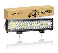 SKYWORLD 8D Barra de luz LED, 12 pulgadas 30 cm 240W barra luces led coche largo alcance 12v 24v Impermeable para off road camión ATV todoterreno 4x4 vehículos, 6000K lámpara de conducción