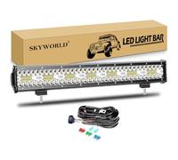 SKYWORLD 8D Barra led 4x4, 50 cm 20 pulgadas 420W barras luminosas led con y 12v kit de cableado, Faros Barra de trabajo para Coche Off road Camion Tractor Barco Todoterreno Vehículos