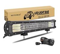 SKYWORLD Barra de coche, 20 pulgadas 51cm 510W barra de luz led y 12V kit de cableado, largo alcance barra luminosas led para 4x4 Off road Camion Tractor ATV UTV SUV Todoterreno Barco