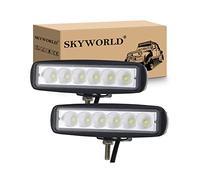 SKYWORLD Barra de luz de trabajo LED de inundación de 6 pulgadas 15.2 cm 18W que conduce luces de niebla para un vehículo todoterreno 4WD camión tractor tractor remolque 4x4 SUV ATV (paquete de 2)