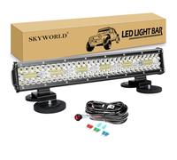 SKYWORLD Barra de luz led 18" 46cm 360W Barras luminosas led Con Arnés de Cableado + 2pcs Iman Soporte, Faros antiniebla Luces de Trabajo para Coche Tractor SUV ATV UTV Camion Todoterreno, 6000K