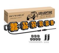 SKYWORLD Barra de luz led, 40 pulgadas 102 cm 180W 15000LM largo alcance barra luminosas led para off road todoterreno camión coche ATV 4x4, 3000K Ámbar impermeable faros antiniebla