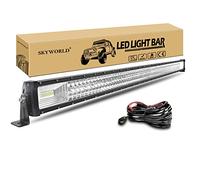 SKYWORLD Barra LED 134 cm 675W Barras de Luz de Trabajo Triple Riga Foco Led Faro Led IP67 Impermeable Focos Led Coches con Kit de cableado para 4x4 4WD ATV UTV SUV Tractors Caminos Barcos Veicoli