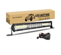 SKYWORLD Barra LED 15 pulgadas 38cm 144W riga triple Barras LED Coches Trabajo con 12V kit de cableado, Haz Combinado Faros Led Foco Led Lampara 4x4 Coche Off road Camión Todoterreno Vehículos