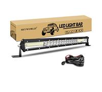 SKYWORLD Barra LED 20 pulgadas 50cm 180W riga triple Barras LED Coches Trabajo con 12V kit de cableado, Haz Combinado Faros Led Foco Led Lampara 4x4 Coche Off road Camión Todoterreno Vehículos