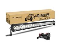 SKYWORLD Barra LED 24 pulgadas 61cm 180W Barras LED Coches Trabajo con 12V kit de cableado, Haz puntual Faros Led Foco Led Lampara para Off road Camión Coche Todoterreno SUV 4x4 Vehículos