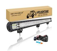 SKYWORLD Barra LED 4x4, 45" 115cm 612W Barra de Luz LED y 12V Kit de cableado, Largo Alcance Faros Focos Barras Luminosas LED para Off Road Camión Coche Tractor SUV ATV UTV Barco, 6000K Blanco