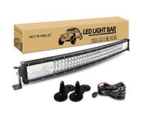 SKYWORLD Barra Led 4x4, 82 cm 405W Barras Led Coche Curvas Faro Led Focos Led Barras de Luz Led con 2 Soportes de montaje magnéticos para Tractor SUV ATV UTV Off-road arnés de cableado