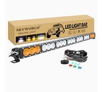 SKYWORLD Barra LED 96 cm 38 Pulgadas 210W Luz para 4x4 Coche, Blanca Ámbar