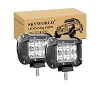 SKYWORLD Faros Trabajo LED, 2pcs Focos de Tractor 12V 4" 18W Spot Foco de Trabajo LED 1800LM 6000K IP67 Impermeable Off-road Luz antiniebla para Moto ATV UTV SUV Camión Barco