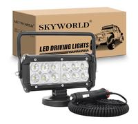 SKYWORLD Faros Trabajo led con imán 18cm 36W portatil lámpara Trabajo led 12V 24V inundación con Soporte de Base magnética para Off Road camión Coche Todoterreno SUV 4x4 vehículos
