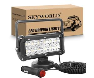 SKYWORLD Faros trabajo led con imán 18cm 36W portatil lámpara trabajo led 12V 24V spot con soporte de base magnética para off road camión coche todoterreno suv 4x4 vehículos