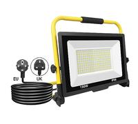 SKYWORLD Foco de Trabajo LED 150W, 15000LM Luz de Trabajo Portátil con Giratorio 360º Soporte plegable, Focos Led Uso en Interiores y Exteriores para Obra Taller Garaje Jardín 6000K Luz Blanca