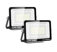 SKYWORLD Foco LED Exterior, 200W 20000LM Proyector LED Exterior, 6000K Super Brillante Blanco Frío Luz de Seguridad, Impermeable Potente Luces Led Exterior para Patio Terraza Garaje Jardín Parque