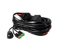 SKYWORLD Kit de arnés de cableado de barra de luz LED con conector DT 2 conductores 40A 12V interruptor de encendido/apagado fusible de relé de alimentación resistente al agua para luces de trabajo