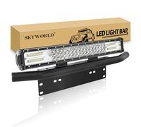 SKYWORLD LED Light Bar, 20 pulgadas 50.8 cm 288W Spot Flood Combo Beam Lámpara de conducción de trabajo con matrícula Soporte de montaje para camión Coche ATV SUV 4X4 Camión camión