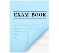 Skyygemm 1 paquete de libro azul de examen, 8.5 x 11 pulgadas, 8 hojas de 16 páginas, cuadernos de examen cosidos con rayas anchas para exámenes escolares, negocios, oficina